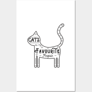 Cats Are My Favorite People, White Background, UK Spelling Posters and Art